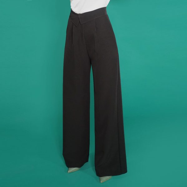 Pantalone nero in pura seta - immagine 3