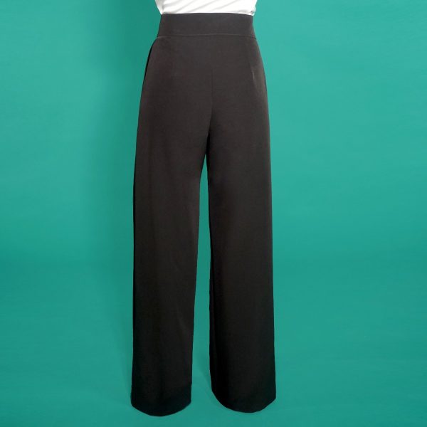 Pantalone nero in pura seta - immagine 4