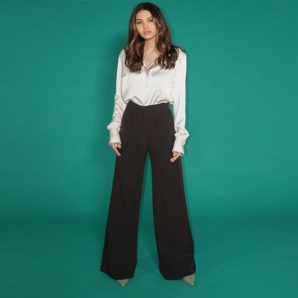 Pantalone nero in pura seta - immagine 5