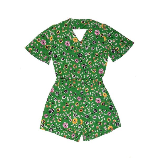 Completo verde in crepe - immagine 3
